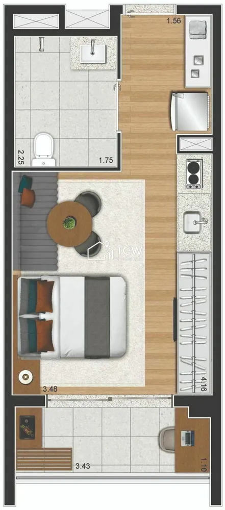 Apartamento, 1 quarto, 24 m² - Foto 1