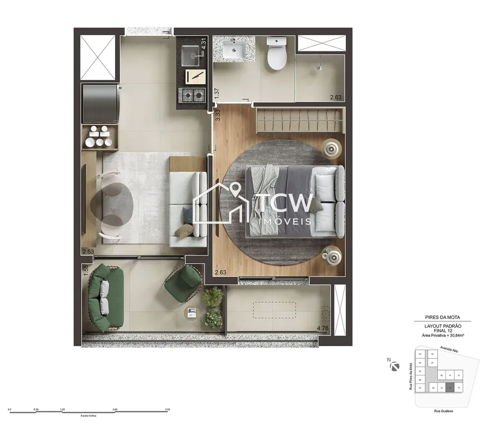 Apartamento, 1 quarto, 30 m² - Foto 3