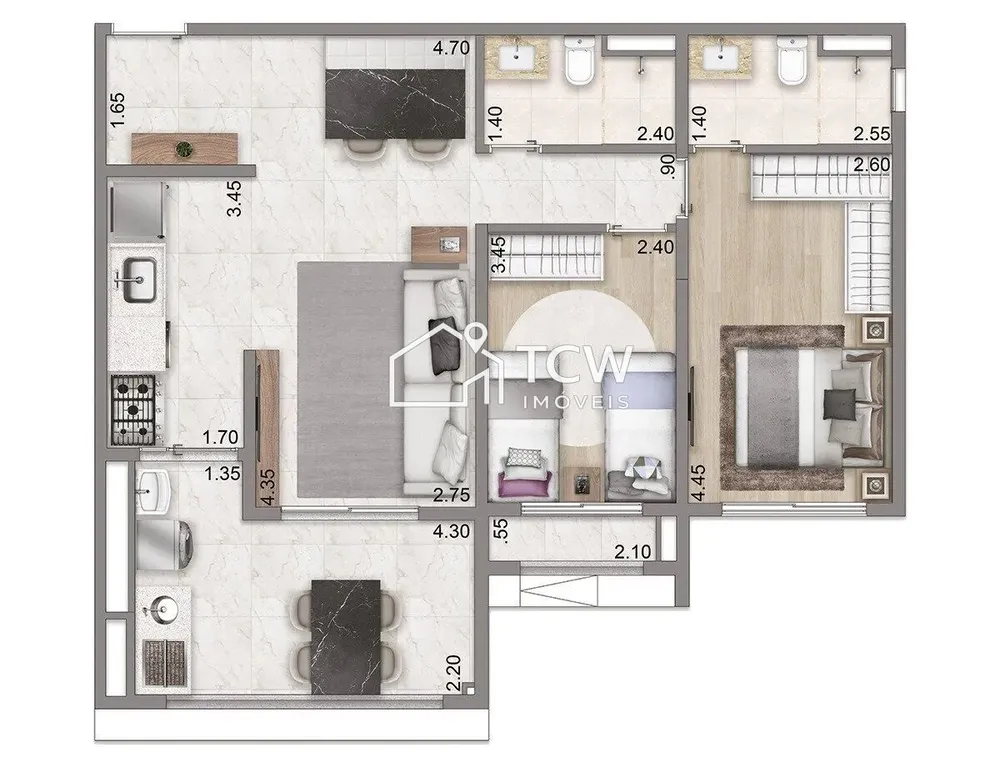 Apartamento, 2 quartos, 76 m² - Foto 8