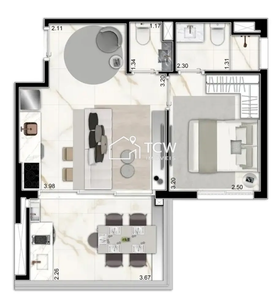 Apartamento, 1 quarto, 41 m² - Foto 10