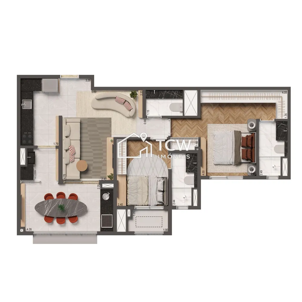 Apartamento, 2 quartos, 74 m² - Foto 11