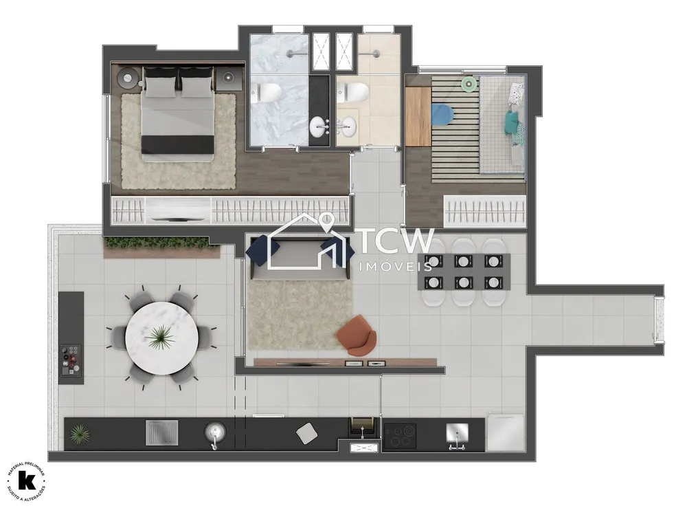 Apartamento, 1 quarto, 37 m² - Foto 2