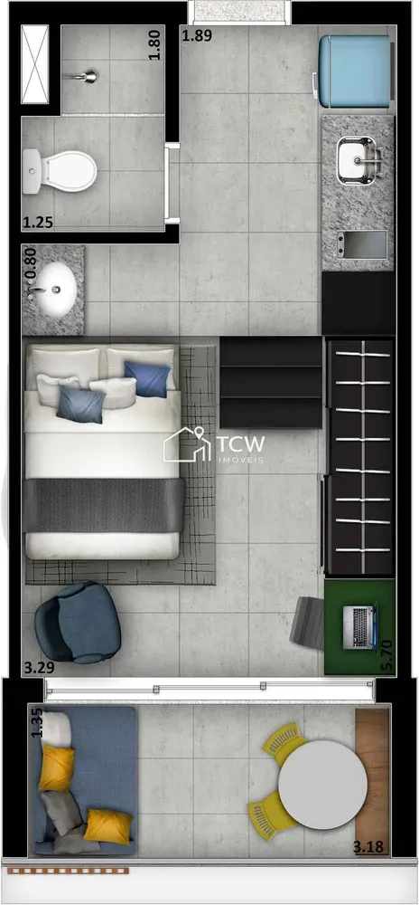 Apartamento, 1 quarto, 37 m² - Foto 6