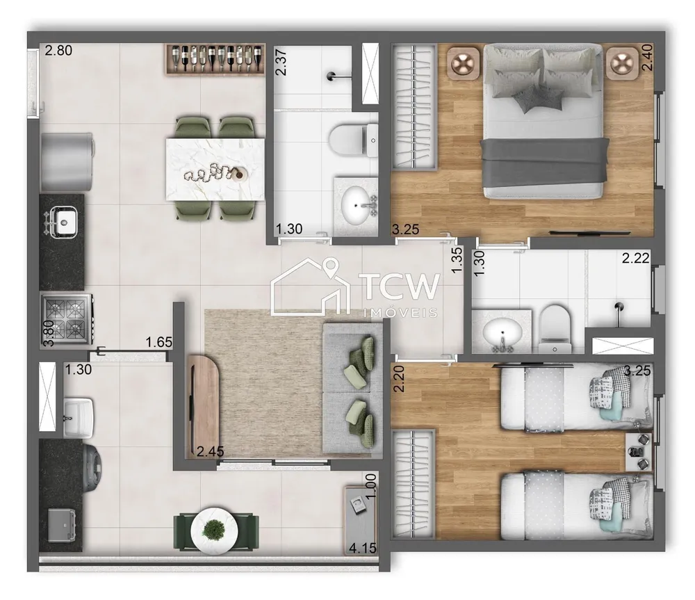 Apartamento, 2 quartos, 50 m² - Foto 1