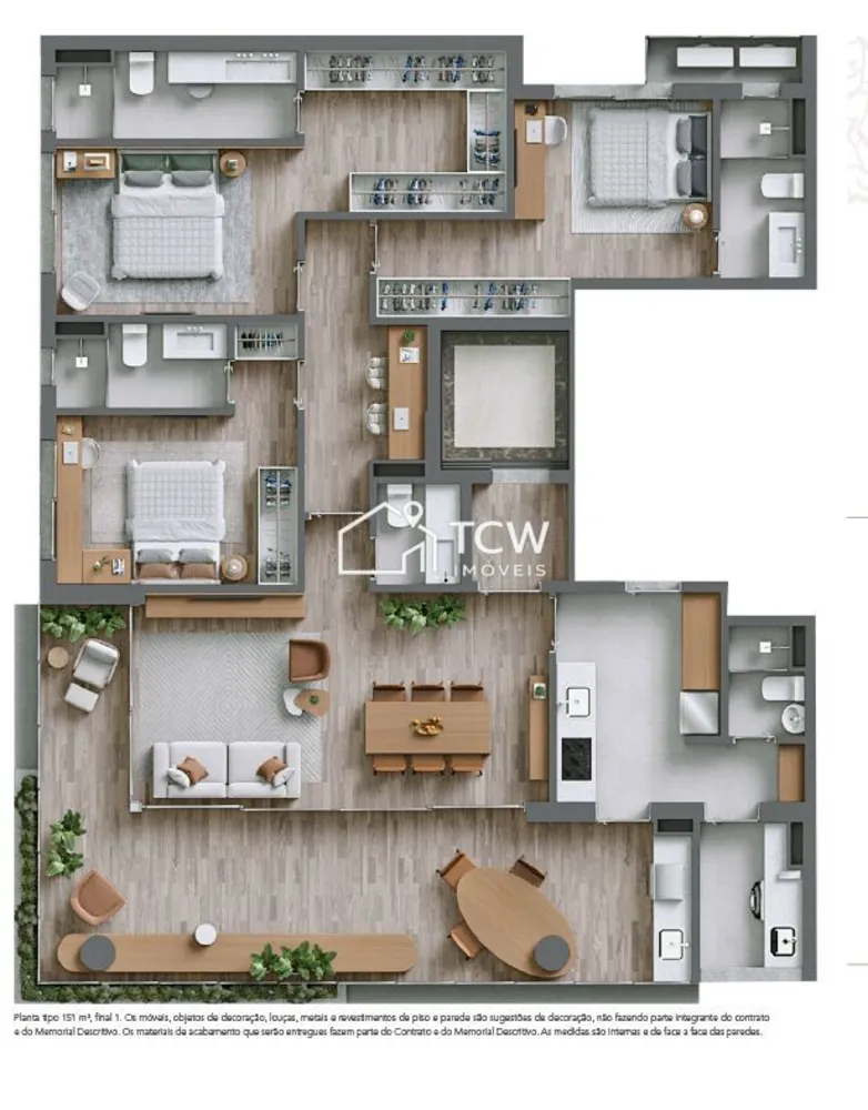 Apartamento, 3 quartos, 151 m² - Foto 2