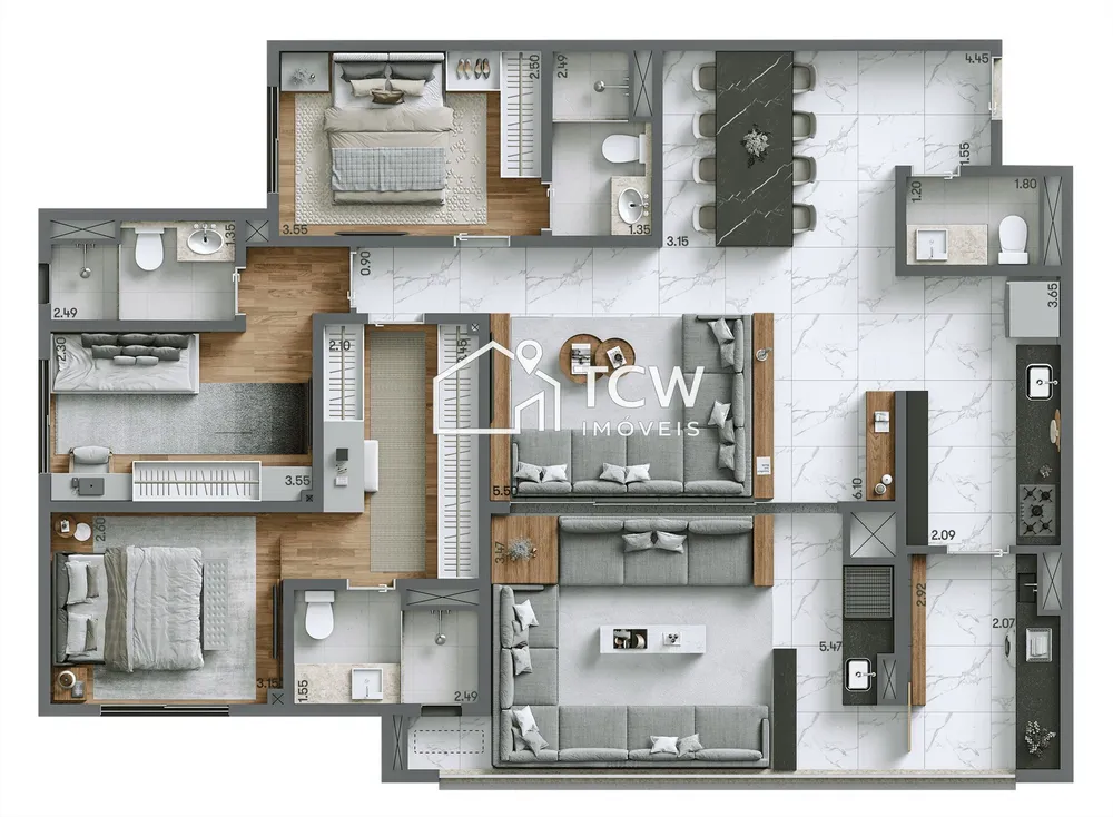 Apartamento, 3 quartos, 125 m² - Foto 1