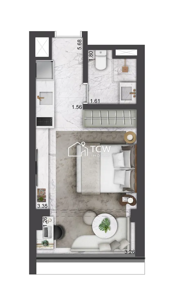 Apartamento, 1 quarto, 29 m² - Foto 1