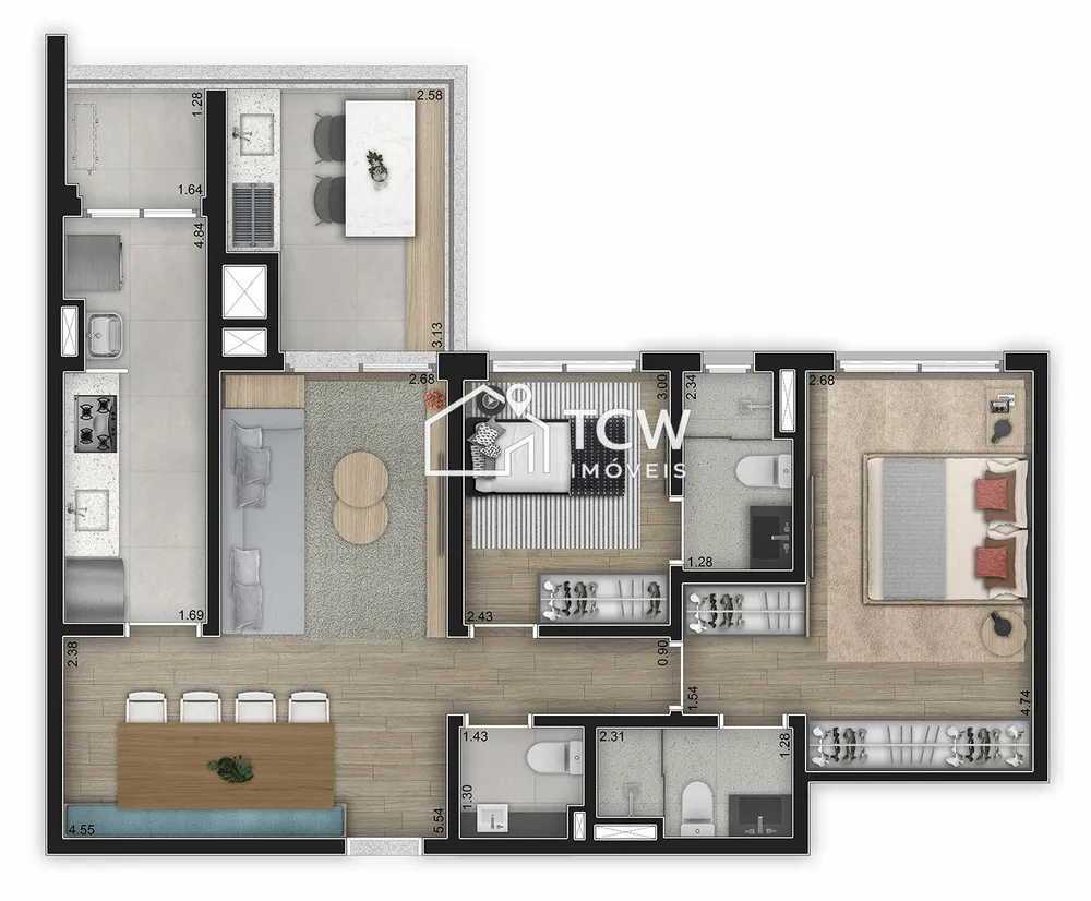 Apartamento, 2 quartos, 128 m² - Foto 5