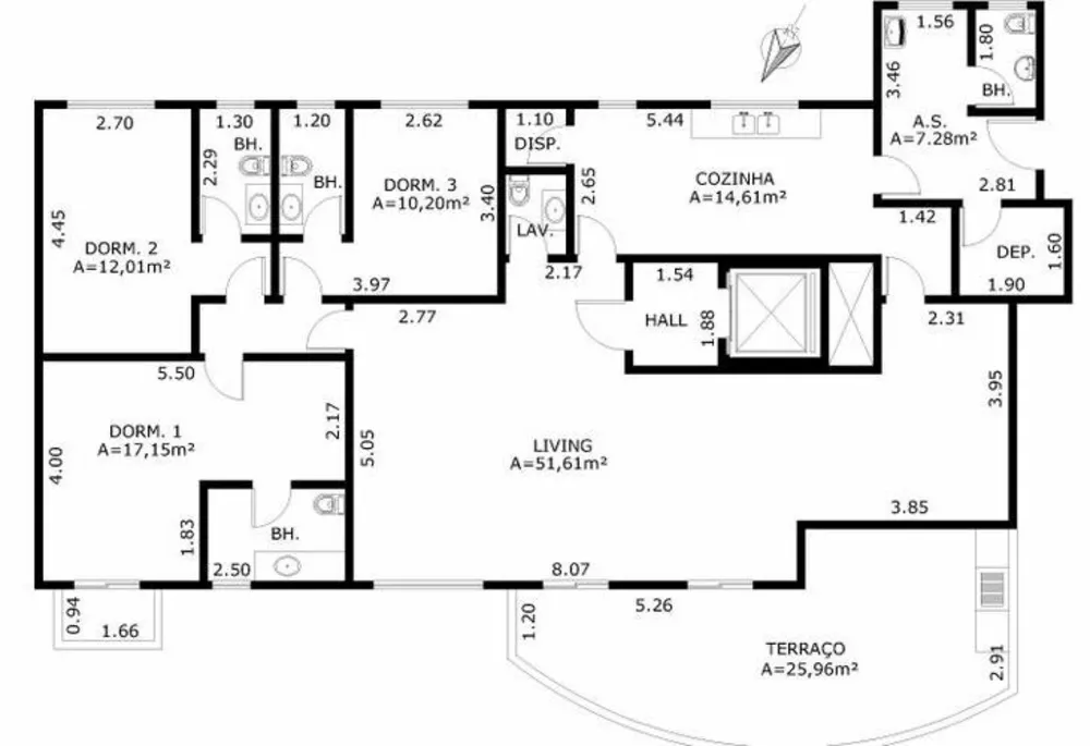 Apartamento, 3 quartos, 176 m² - Foto 2