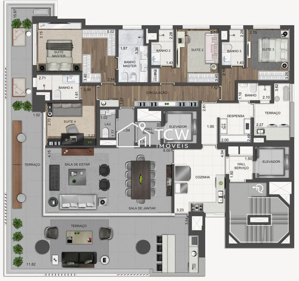 Apartamento, 4 quartos, 252 m² - Foto 2