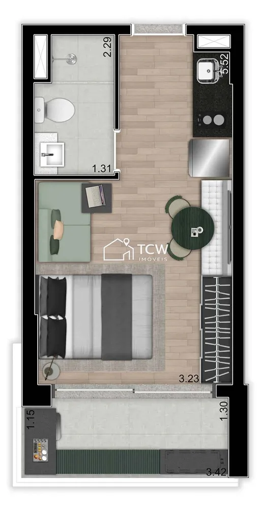 Apartamento, 1 quarto, 29 m² - Foto 2