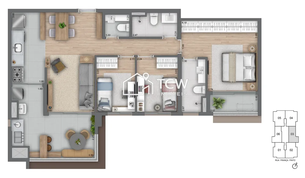 Apartamento, 3 quartos, 125 m² - Foto 3