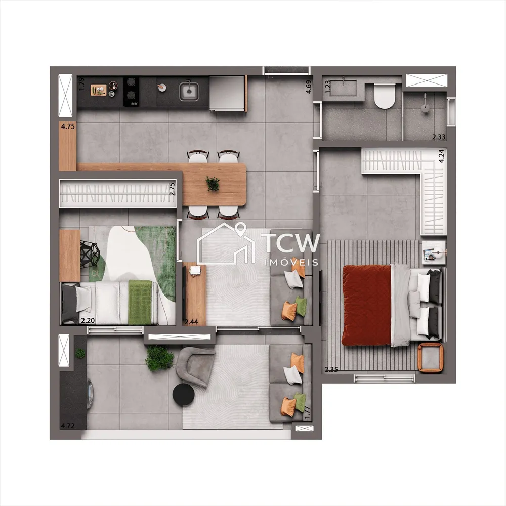 Apartamento, 1 quarto, 49 m² - Foto 8