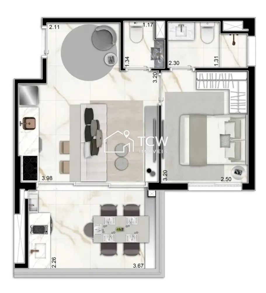 Apartamento, 1 quarto, 41 m² - Foto 8