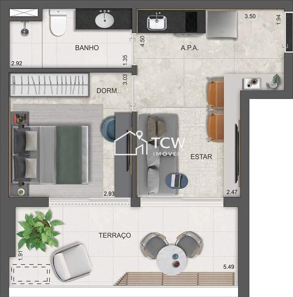 Apartamento, 1 quarto, 31 m² - Foto 1