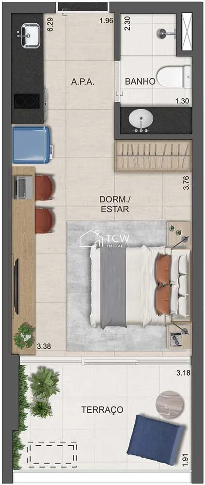 Apartamento, 1 quarto, 31 m² - Foto 3
