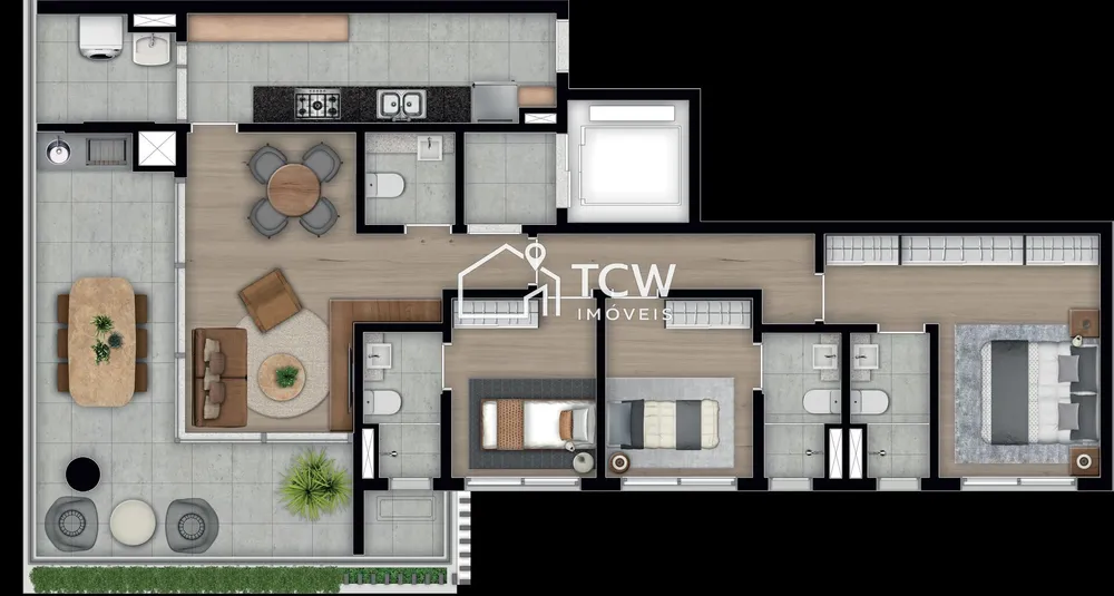 Apartamento, 3 quartos, 124 m² - Foto 2