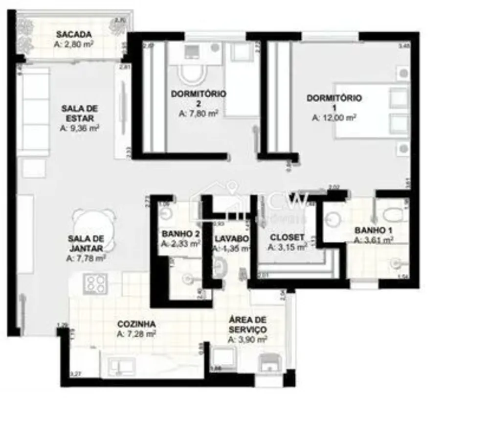 Apartamento, 3 quartos, 190 m² - Foto 1
