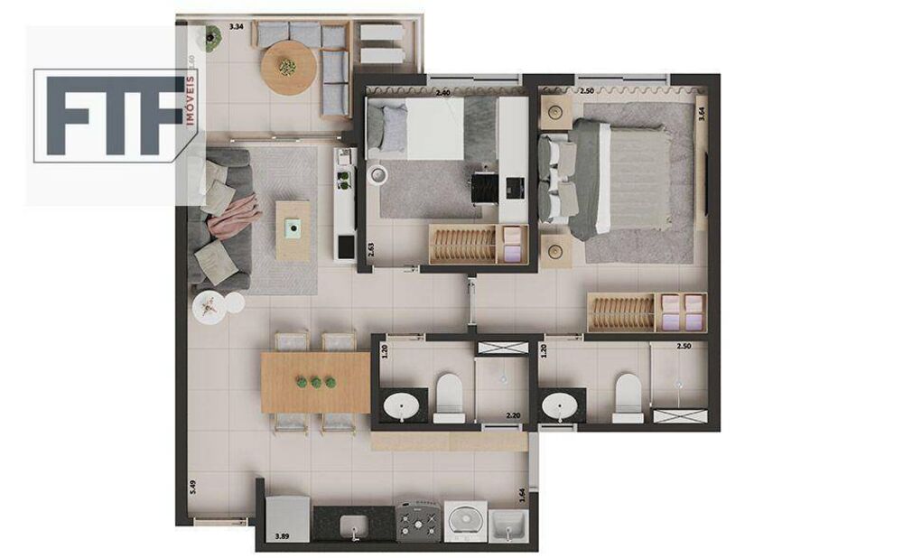 Apartamento, 2 quartos, 53 m² - Foto 4