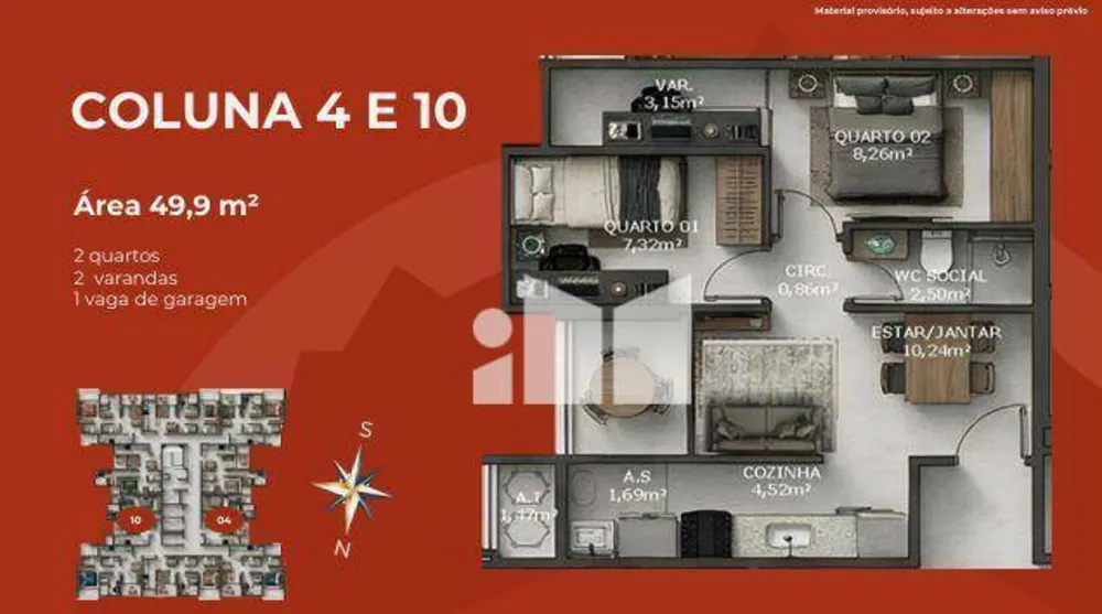 Apartamento, 2 quartos, 49 m² - Foto 16