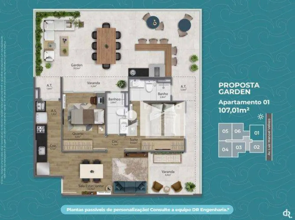 Apartamento, 2 quartos, 62 m² - Foto 1