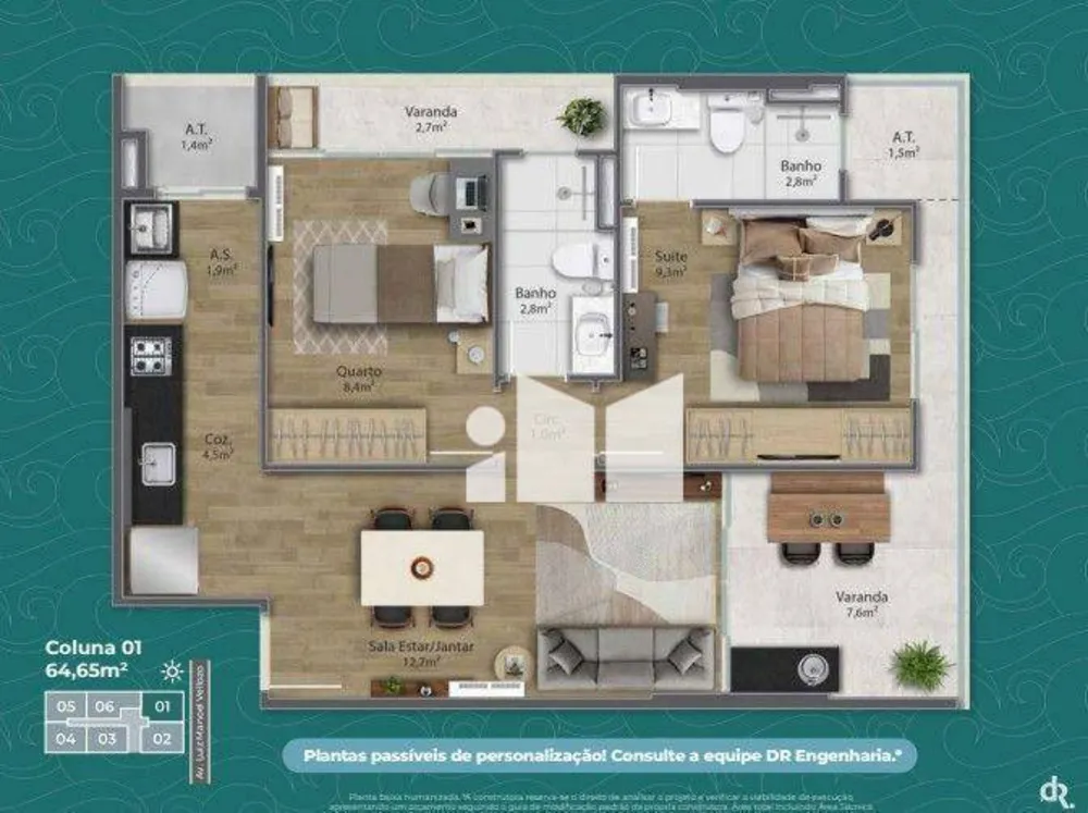 Apartamento, 2 quartos, 62 m² - Foto 7
