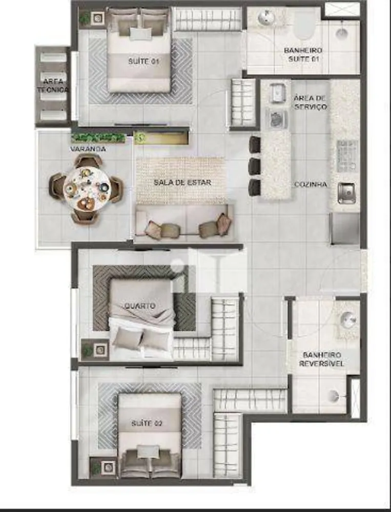 Apartamento, 3 quartos, 68 m² - Foto 7