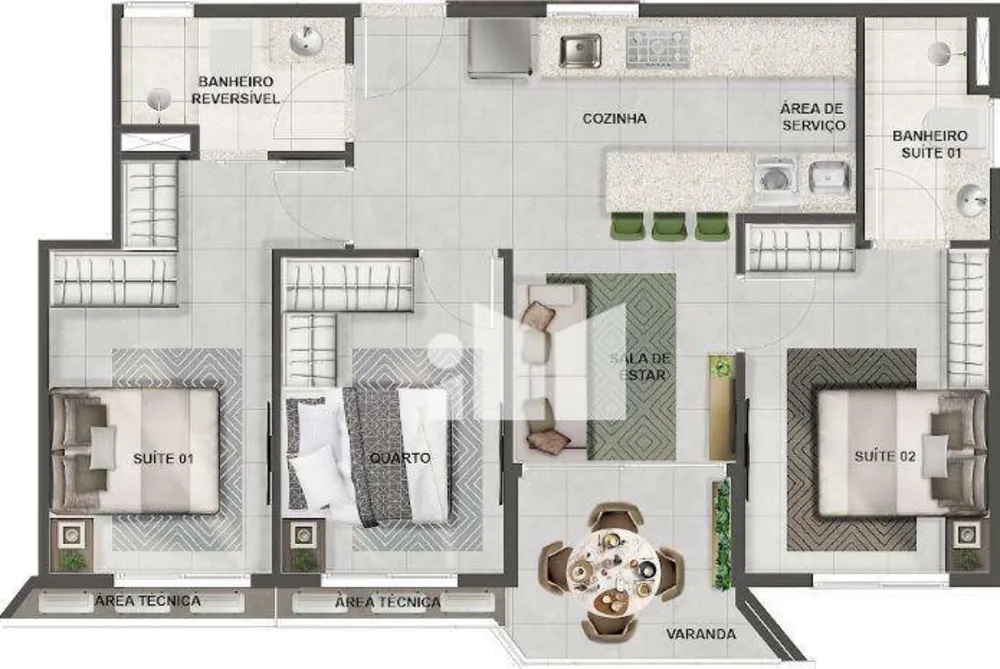 Apartamento, 3 quartos, 68 m² - Foto 5