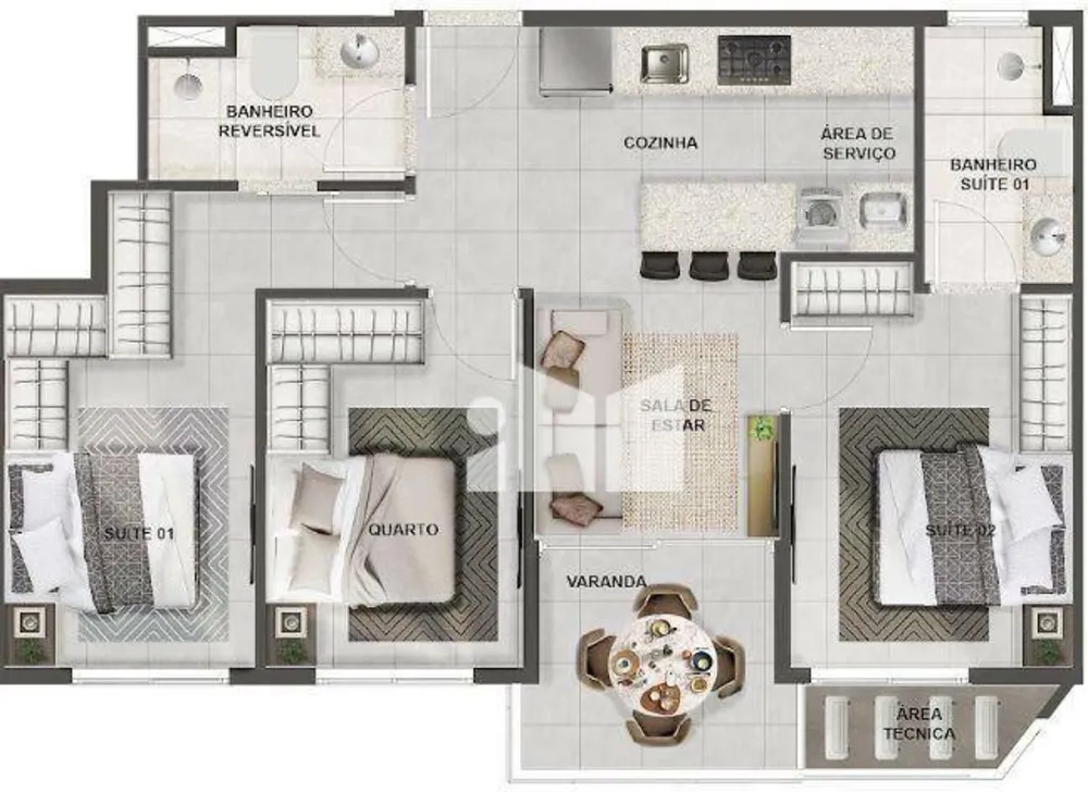 Apartamento, 3 quartos, 68 m² - Foto 6