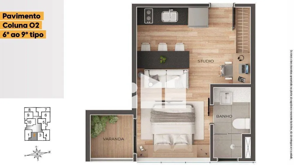 Apartamento, 1 quarto, 37 m² - Foto 9