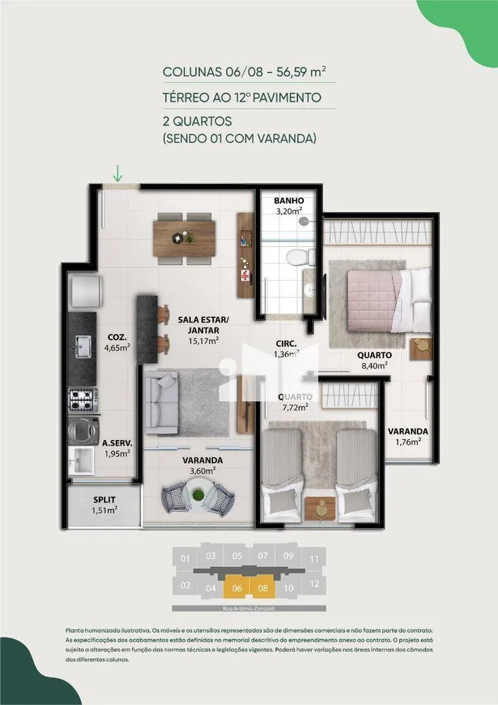 Apartamento, 2 quartos, 56 m² - Foto 12