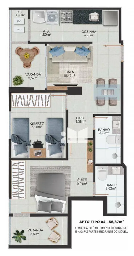 Apartamento, 2 quartos, 55 m² - Foto 10