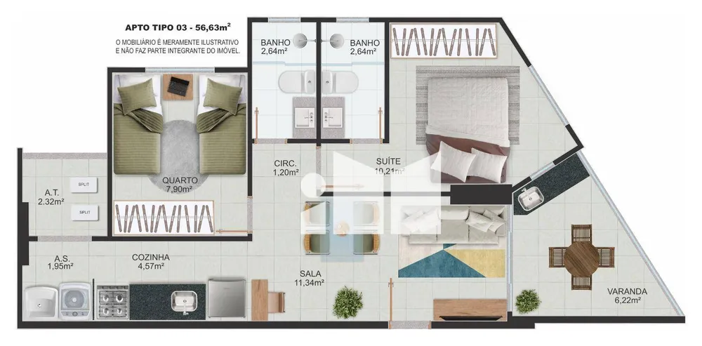 Apartamento, 2 quartos, 55 m² - Foto 9