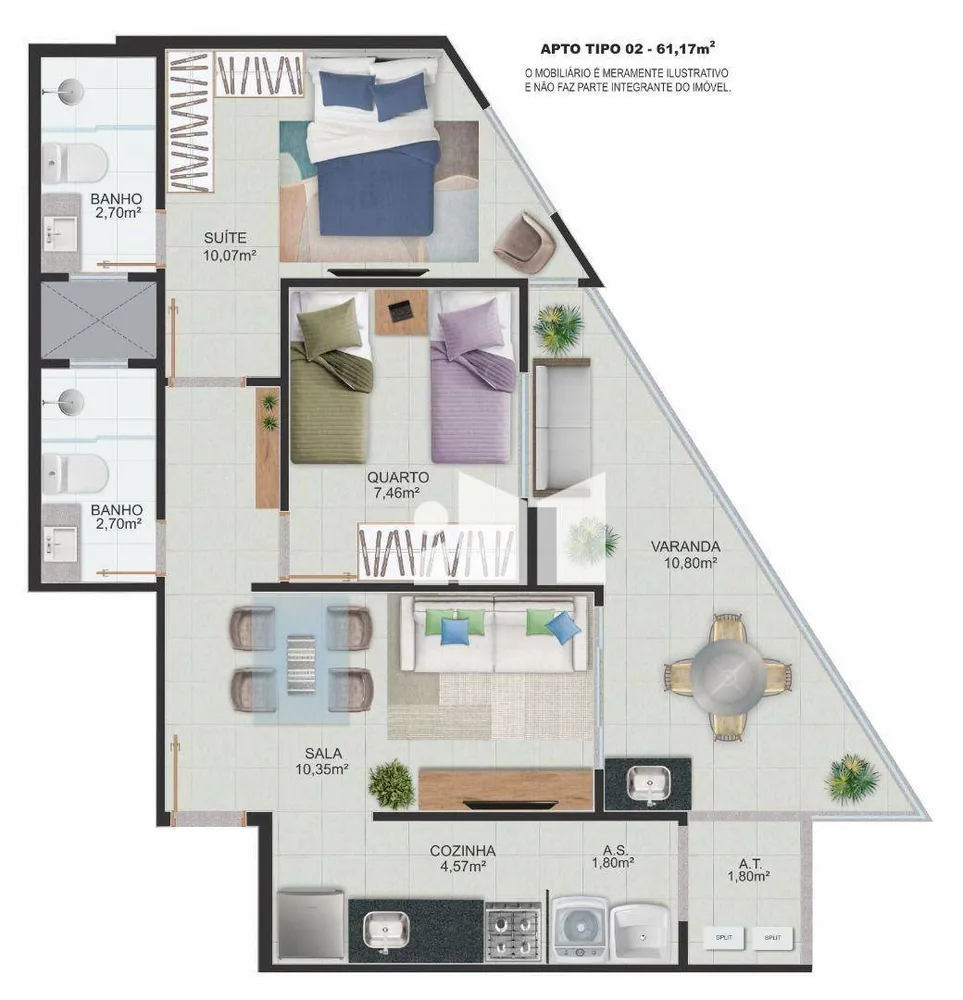 Apartamento, 2 quartos, 55 m² - Foto 8