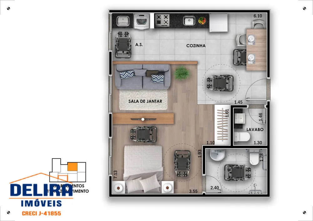 Apartamento, 2 quartos, 466966 m² - Foto 3