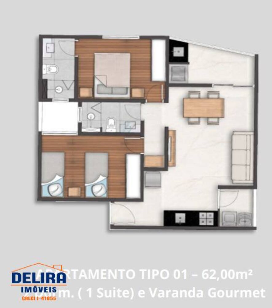 Apartamento, 2 quartos, 62 m² - Foto 4
