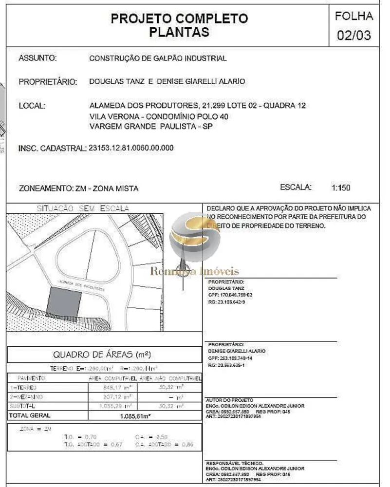 Depósito-Galpão, 1085 m² - Foto 1