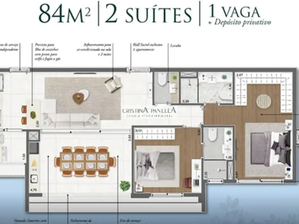Apartamento, 2 quartos, 84 m² - Foto 4
