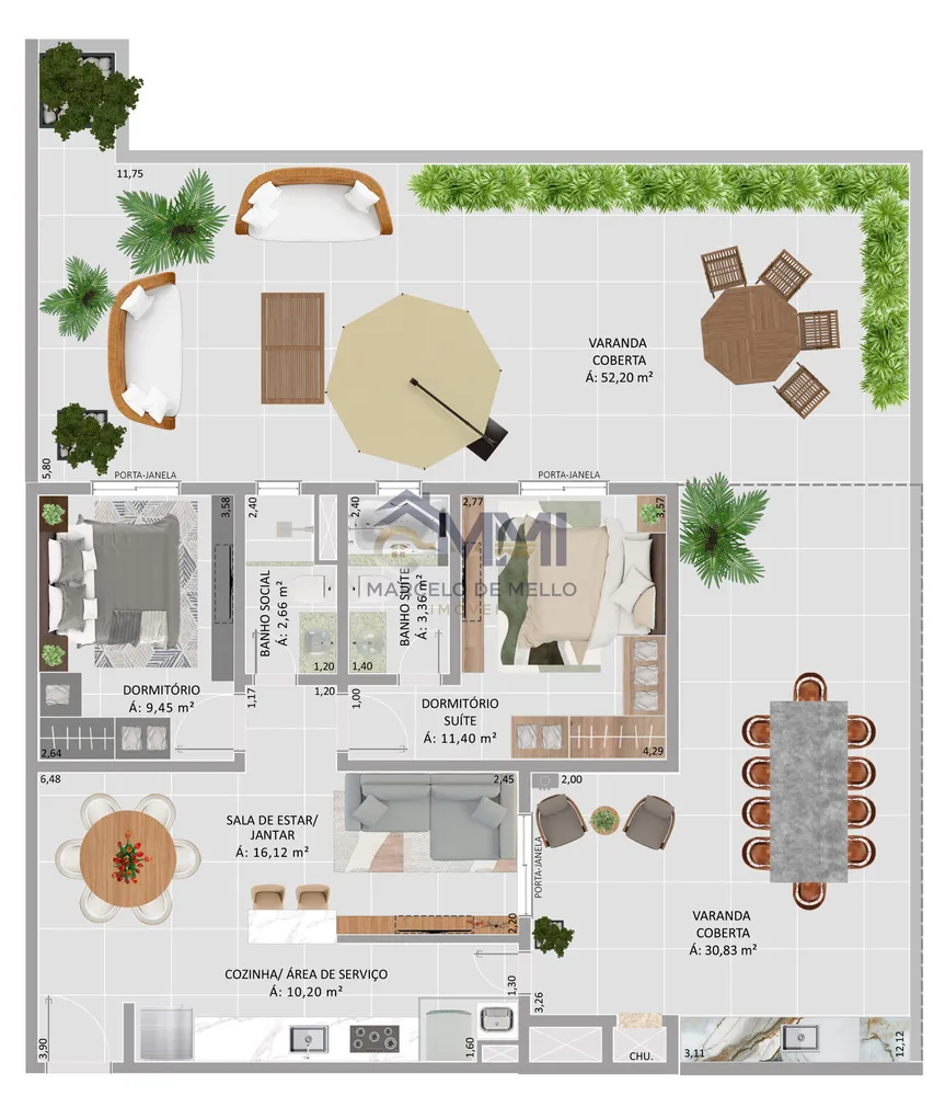 Apartamento, 2 quartos, 67 m² - Foto 2