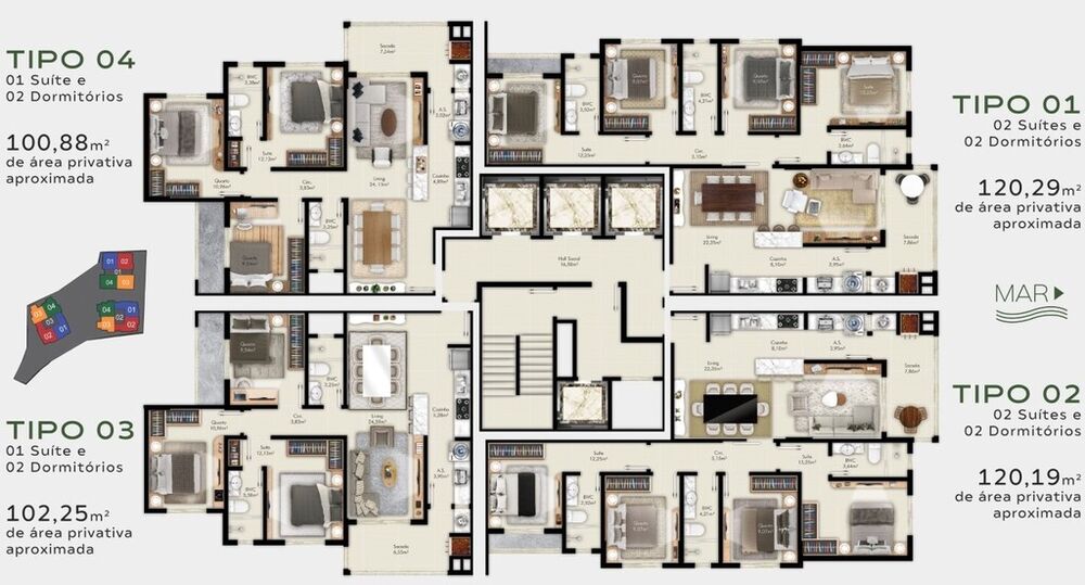 Apartamento, 3 quartos, 100 m² - Foto 3