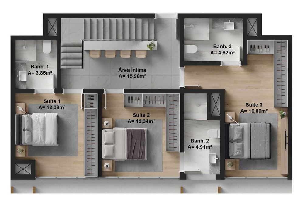 Cobertura, 3 quartos, 172 m² - Foto 8
