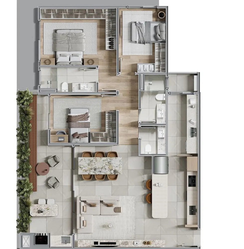Apartamento, 3 quartos, 117 m² - Foto 2