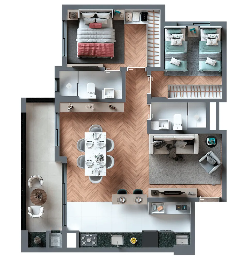Cobertura, 3 quartos, 157 m² - Foto 7
