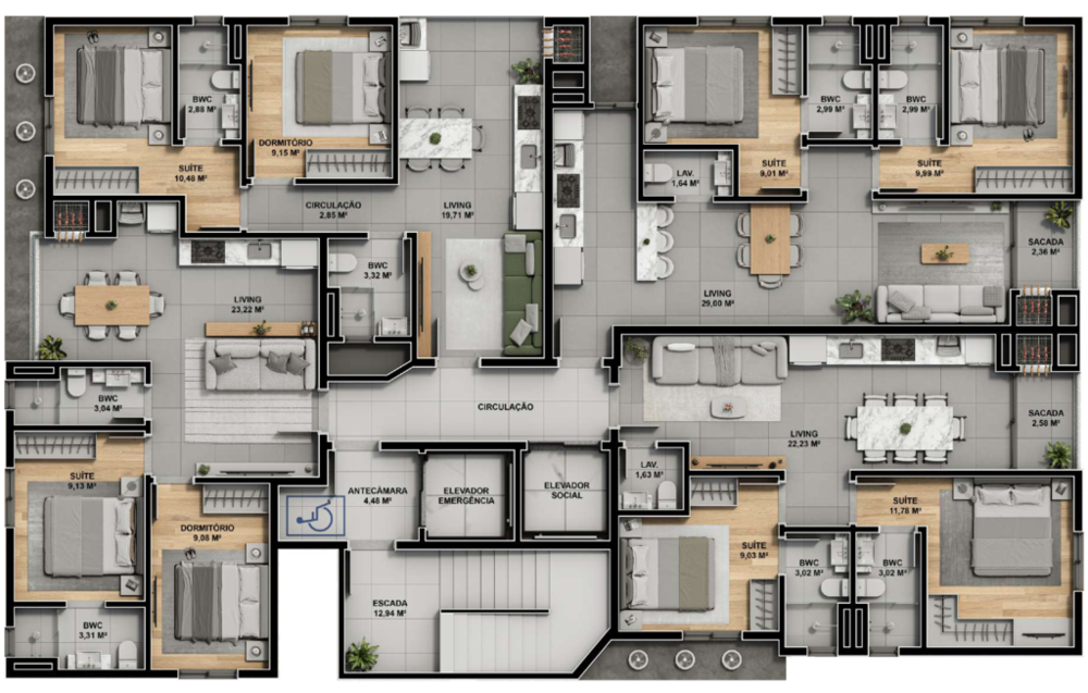 Apartamento, 2 quartos, 56 m² - Foto 3