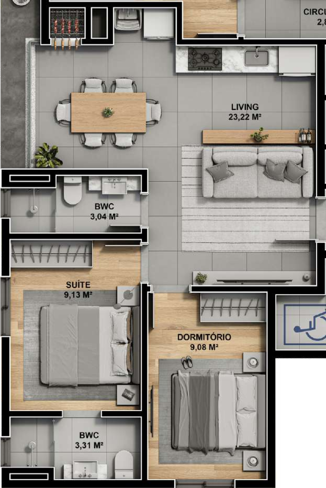 Apartamento, 2 quartos, 56 m² - Foto 7
