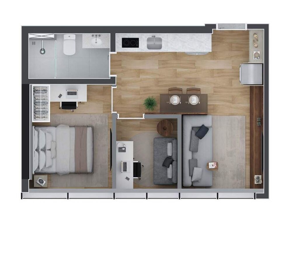 Apartamento, 1 quarto, 41 m² - Foto 1