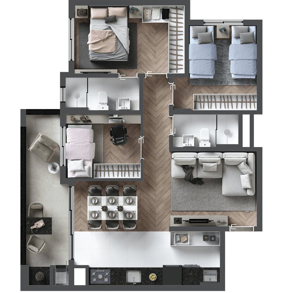 Apartamento, 3 quartos, 75 m² - Foto 3
