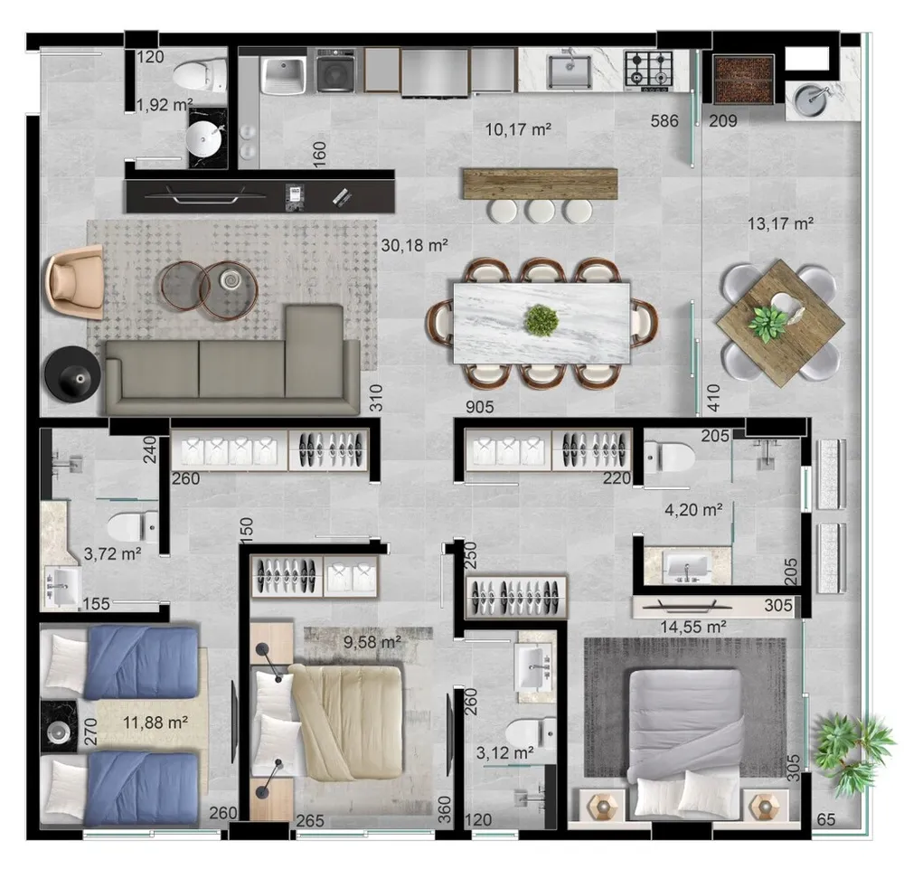 Apartamento, 3 quartos, 173 m² - Foto 3