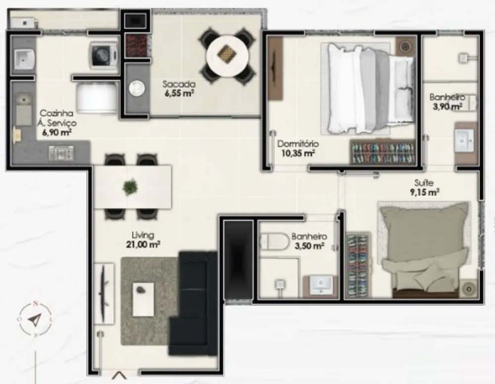 Apartamento, 2 quartos, 61 m² - Foto 12
