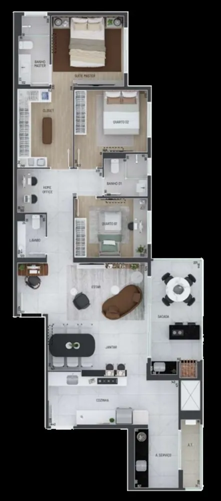 Apartamento, 3 quartos, 129 m² - Foto 3